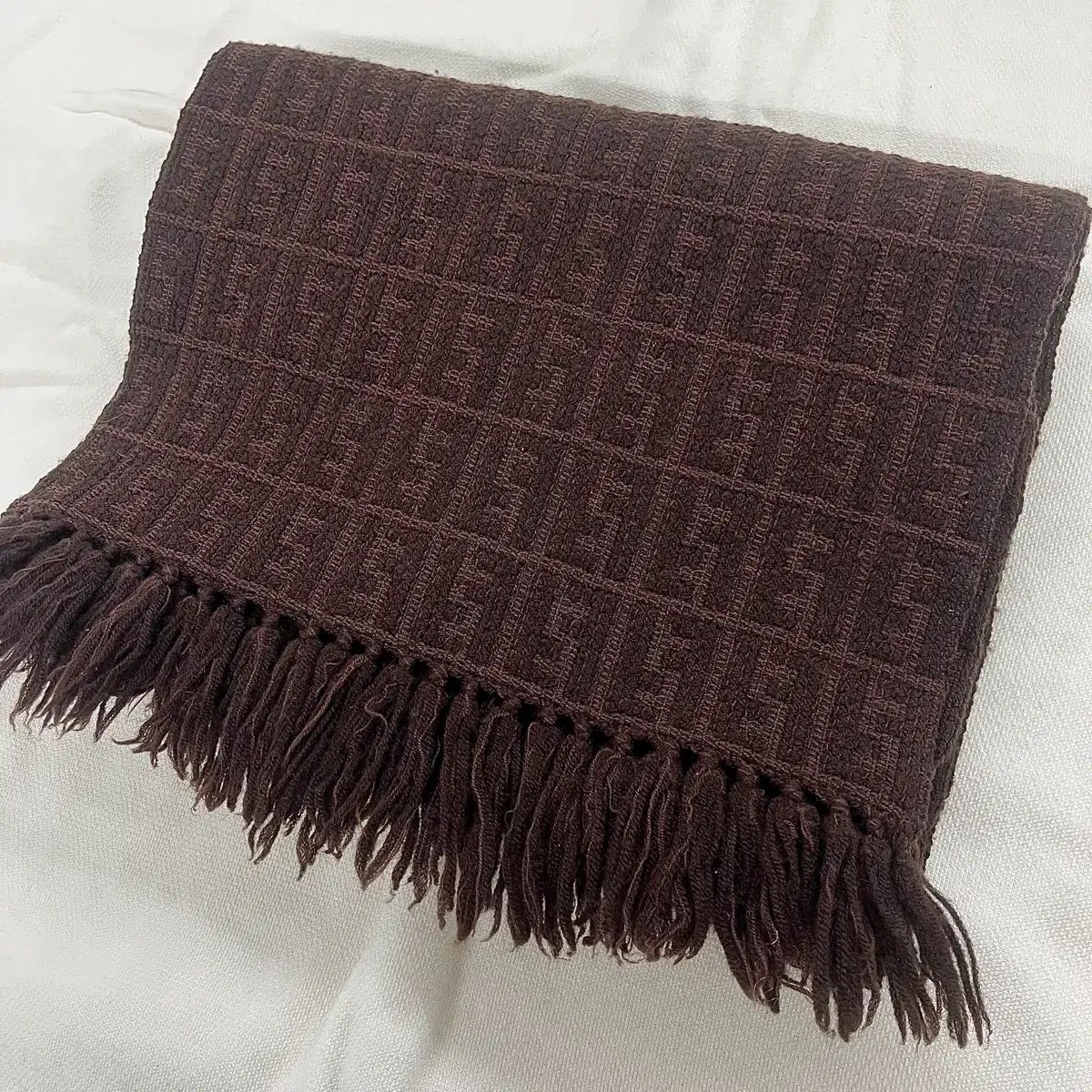 FENDI フェンディ FF ロゴ ブラウン マフラー