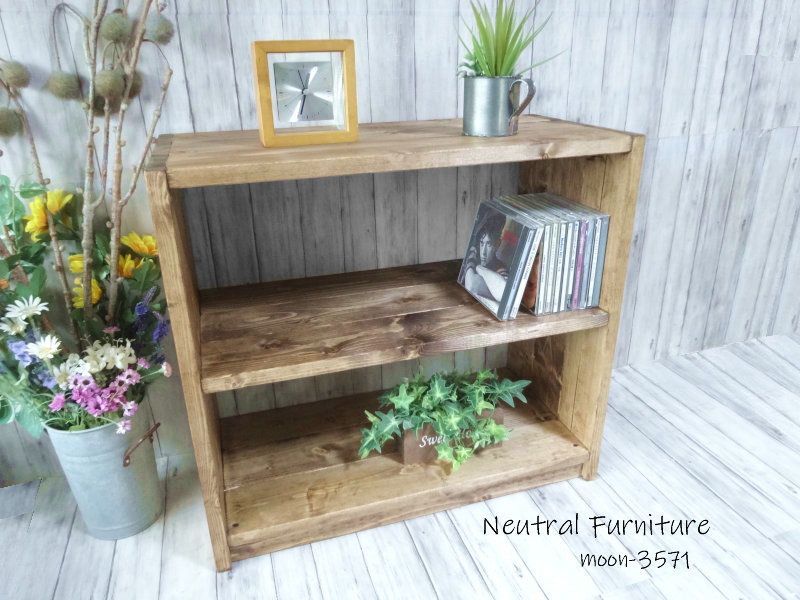 ハンドメイド ベッドサイドラック チーク色