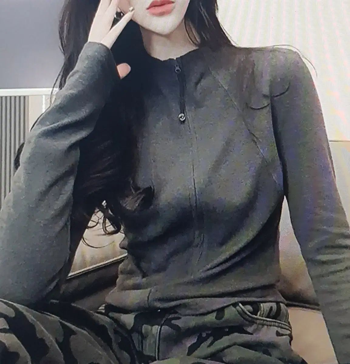 海外配送 起毛 ダブルジップアップ長袖カーディガンジャケット