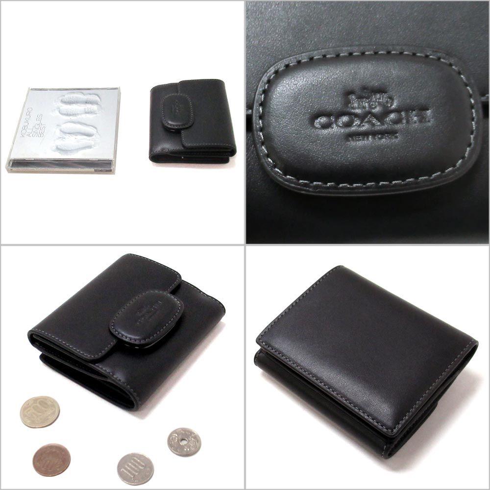 ♥ コーチ レザー財布 COACH アウトレット 2つ折り財布 ELIZA スモール財布 CT 985 QBBK