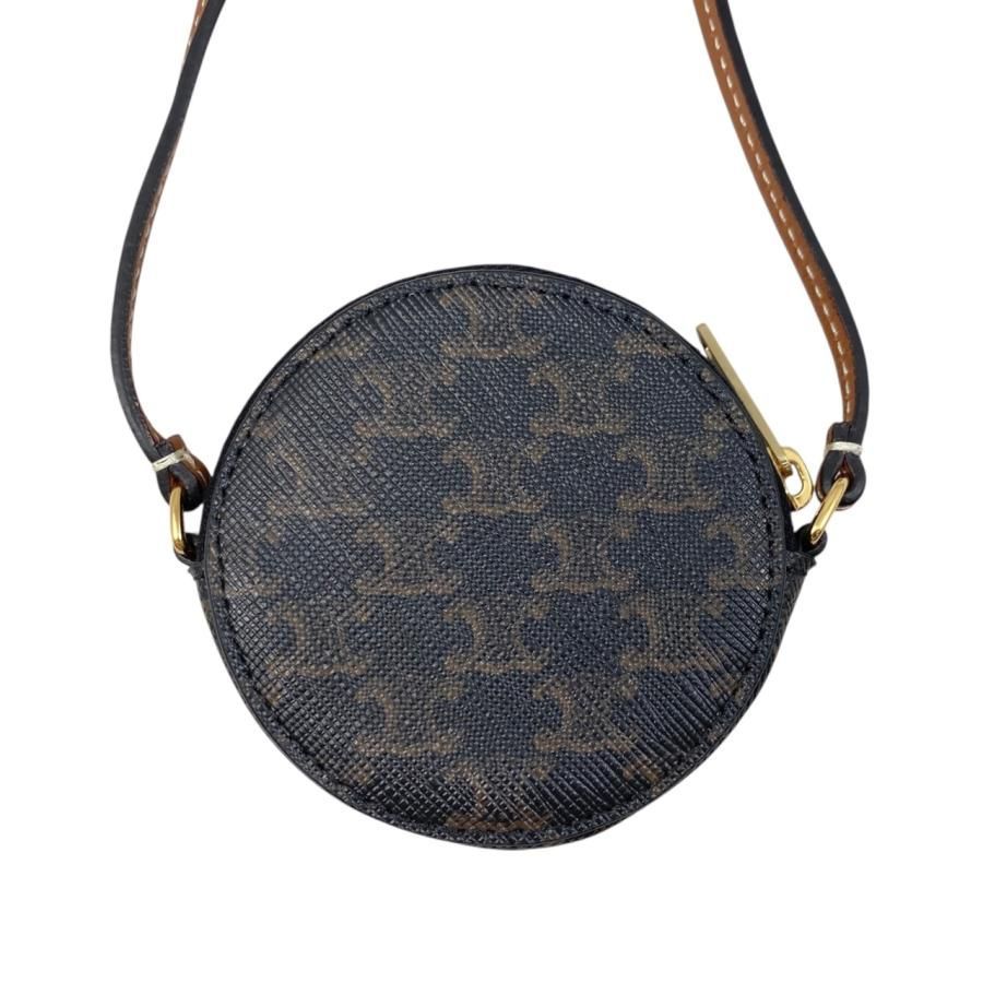 EM 4527 セリーヌ ショルダーコインケース トリオンフ レザー ブラウン ゴールド金具 CELINE
