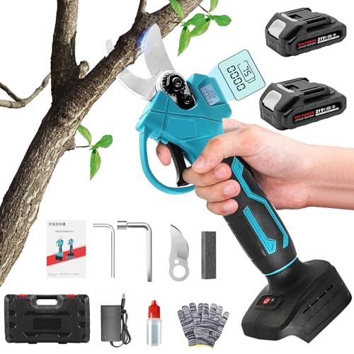 電動剪定バサミ えだきりばさみ 充電式剪定ばさみ 21 V 800 W 40 mm 30 切断径 2000 mAh*2大容量バッテリー付き 2段階調整 コードレス 切断回数と残量表示ディスプレー ブラシレスモーター電動剪定鋏 園芸用ばさみ e 3 ec 05 a 9