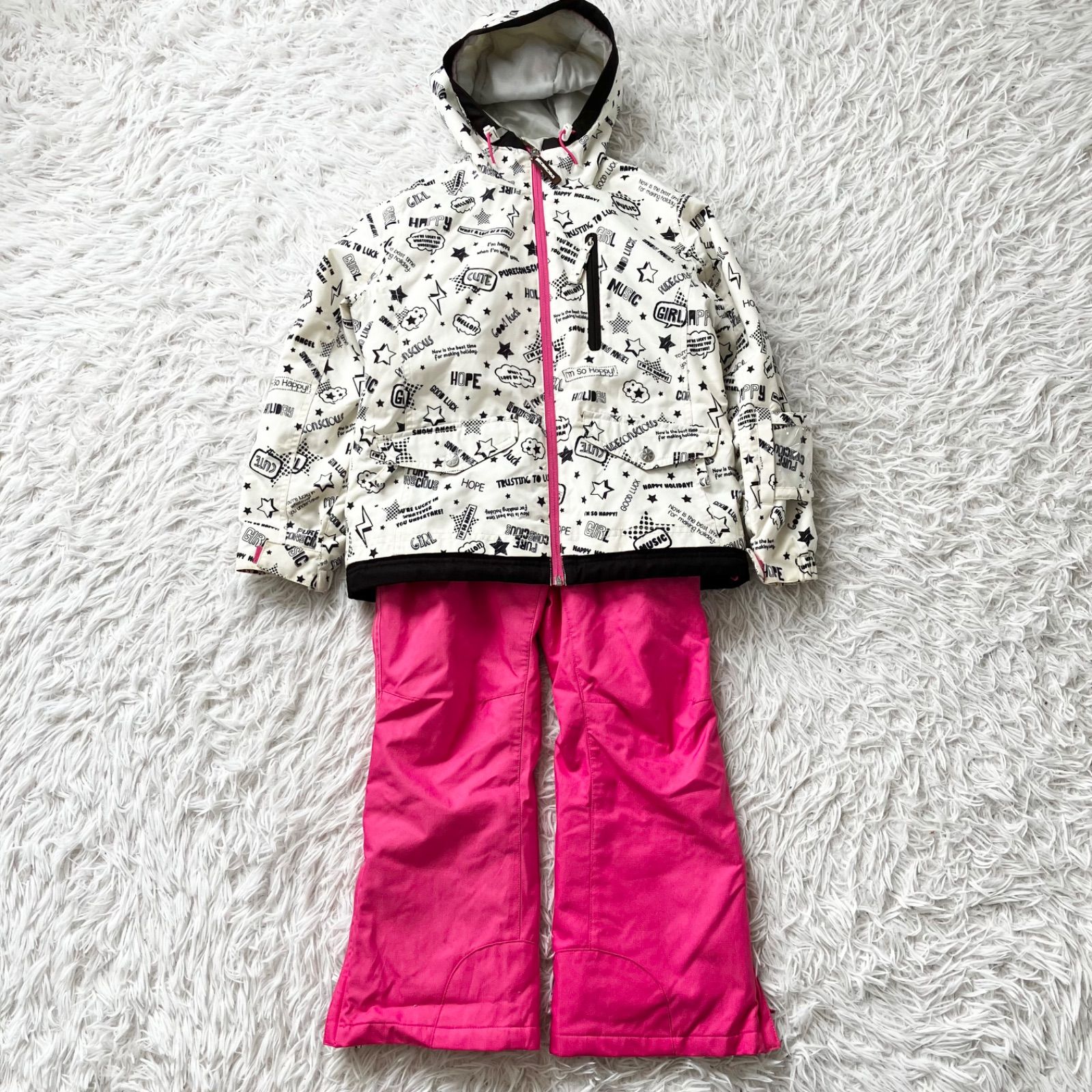 状態良 PURECONCIOUS スキーウェア 女の子 上下セット 130センチ