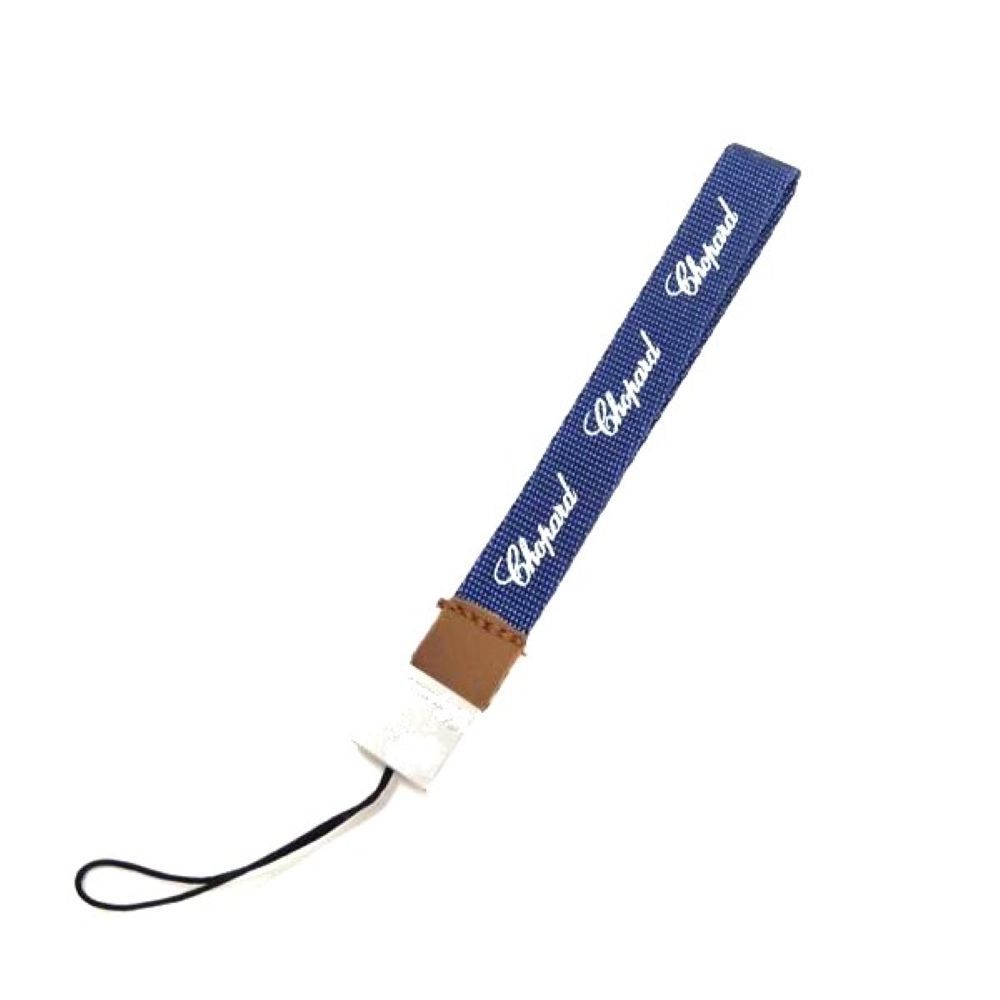 ショパール Chopard ストラップ ナイロンg 11 cm ブルー シルバー金具 キーリング付き