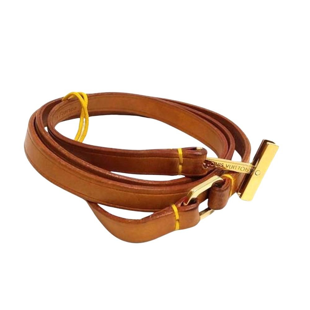 ルイヴィトン LOUIS VUITTON コリエ テレフォン ジャポン ストラップ ヌメ革g 65 cm M 63055 ブラウン TH 0021