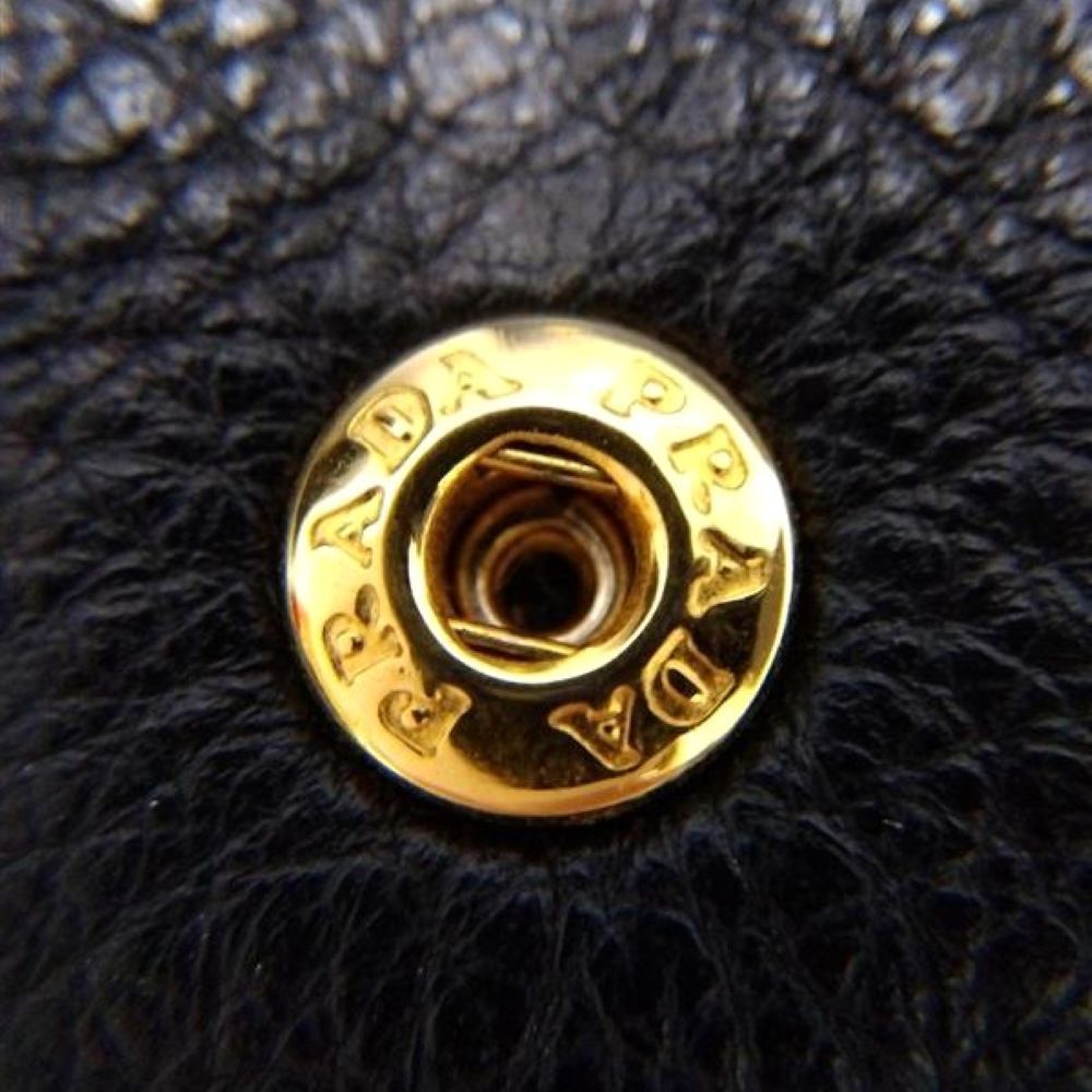  プラダ PRADA キーケース カーフ 1 PG 222 ブラック ゴールド金具 6連キーフック その他 小物