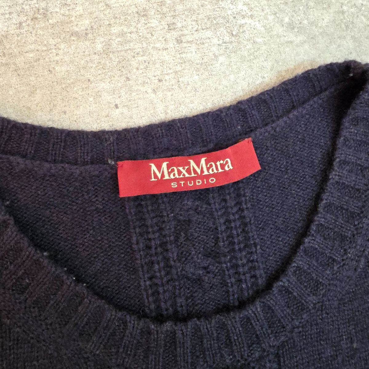 MAX MARA マックスマーラ ケーブル編み ニットワンピース カシミヤ混