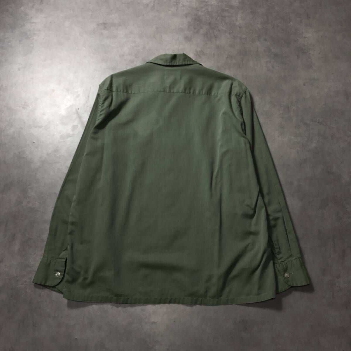GQ4516◇60's TOWNCRAFT：オープンカラーシャツ◇L◇カーキ系 船タグ