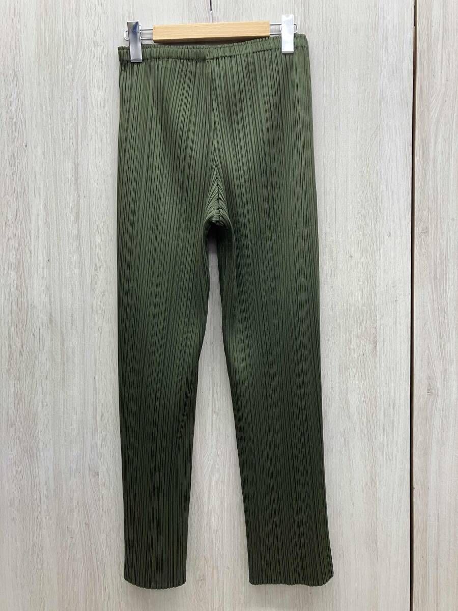 PLEATS PLEASE パンツ サイズ2 グリーン イッセイミヤケ