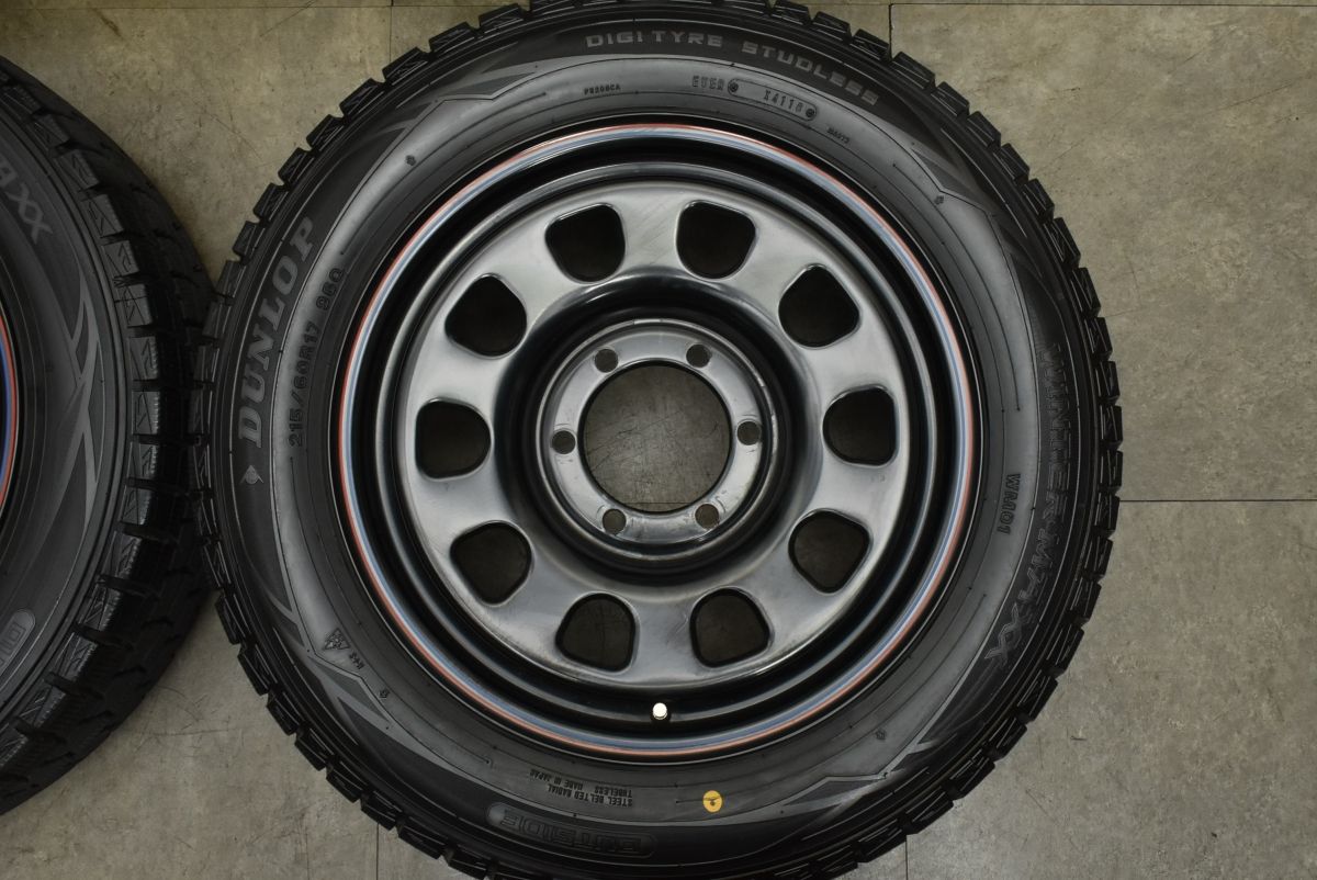  バリ溝 デイトナ 17 in 6.5 J 45 PCD 139.7 ダンロップ WM 01 215|60 R NV 350 キャラバン 200 ハイエース レジアスエース などに 17インチ タイヤ ホイールセット