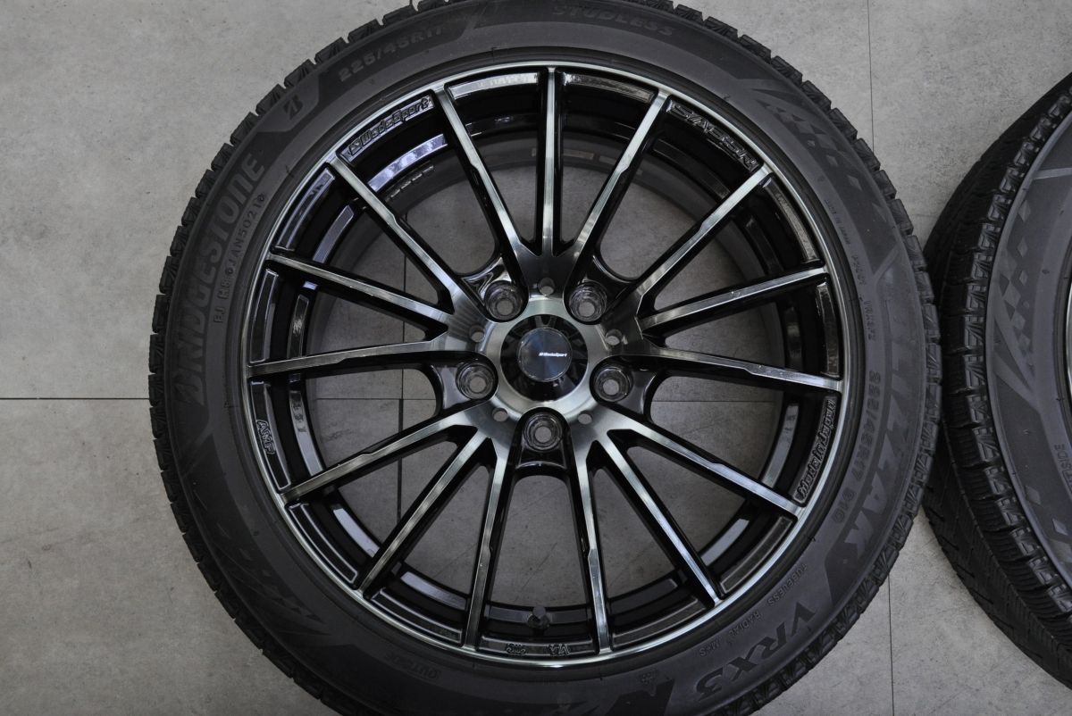  バリ溝 ウェッズスポーツ SA-35 R 17 in 7.5 J 45 PCD 114.3 ブリザックVRX 3 225|45 レクサス IS プリウスα リーフ ランエボ GDB-E 17インチ タイヤ ホイールセット