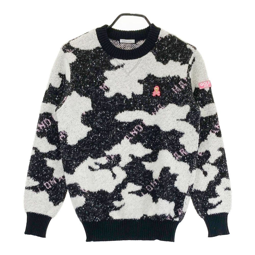 サイズ：44 MARK&LONA マークアンドロナ 長袖ニットセーター 総柄