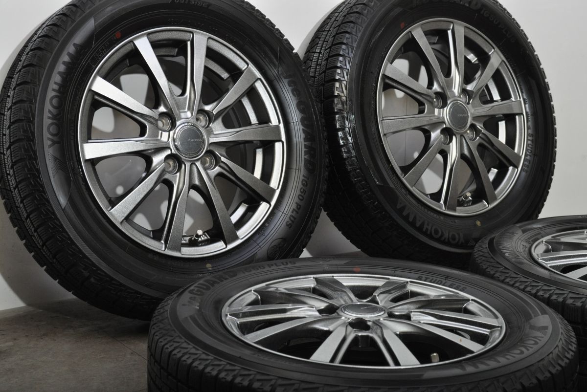 バリ溝 GRASS 14 in 4.5 J 45 PCD 100 アイスガードiG 50 PLUS 165|70 R アクア ヴィッツ スペイド マーチ デミオ スイフト ソリオ