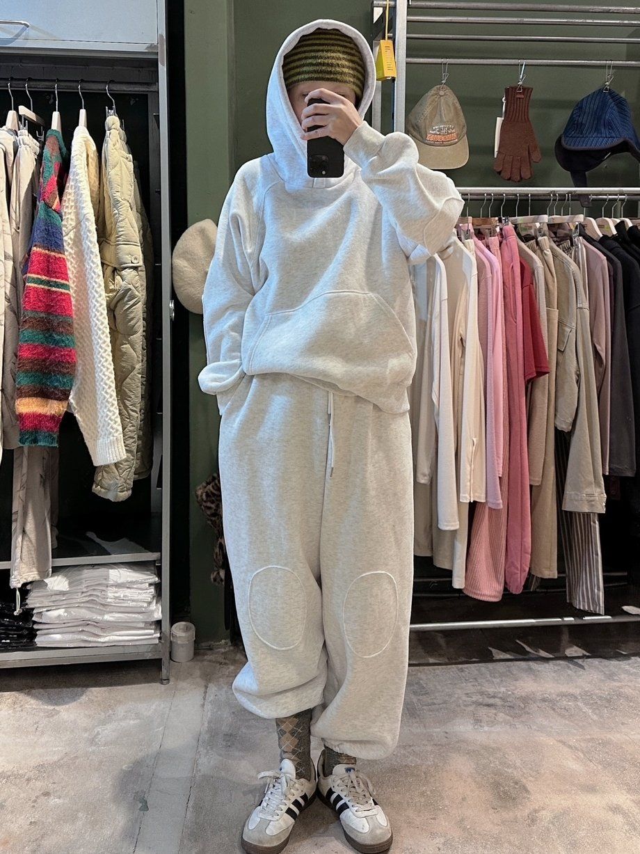 両面起毛パーカーパッチジョガーセット