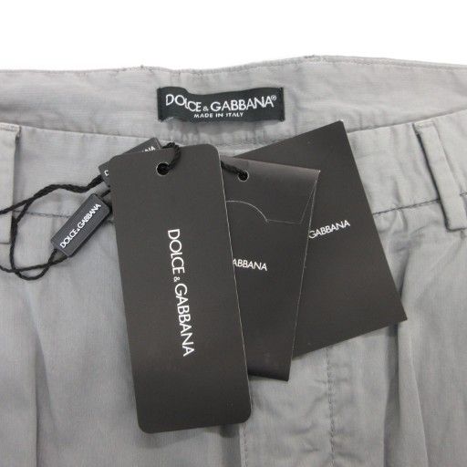 ドルチェ-ガッバーナ ドルガバ DOLCE-GABBANA タグ付き パンツ スラックス 50 テーパード ボタンフライ ツータック イタリア製 グレー |GV GY 19 スラックス パンツ メンズ