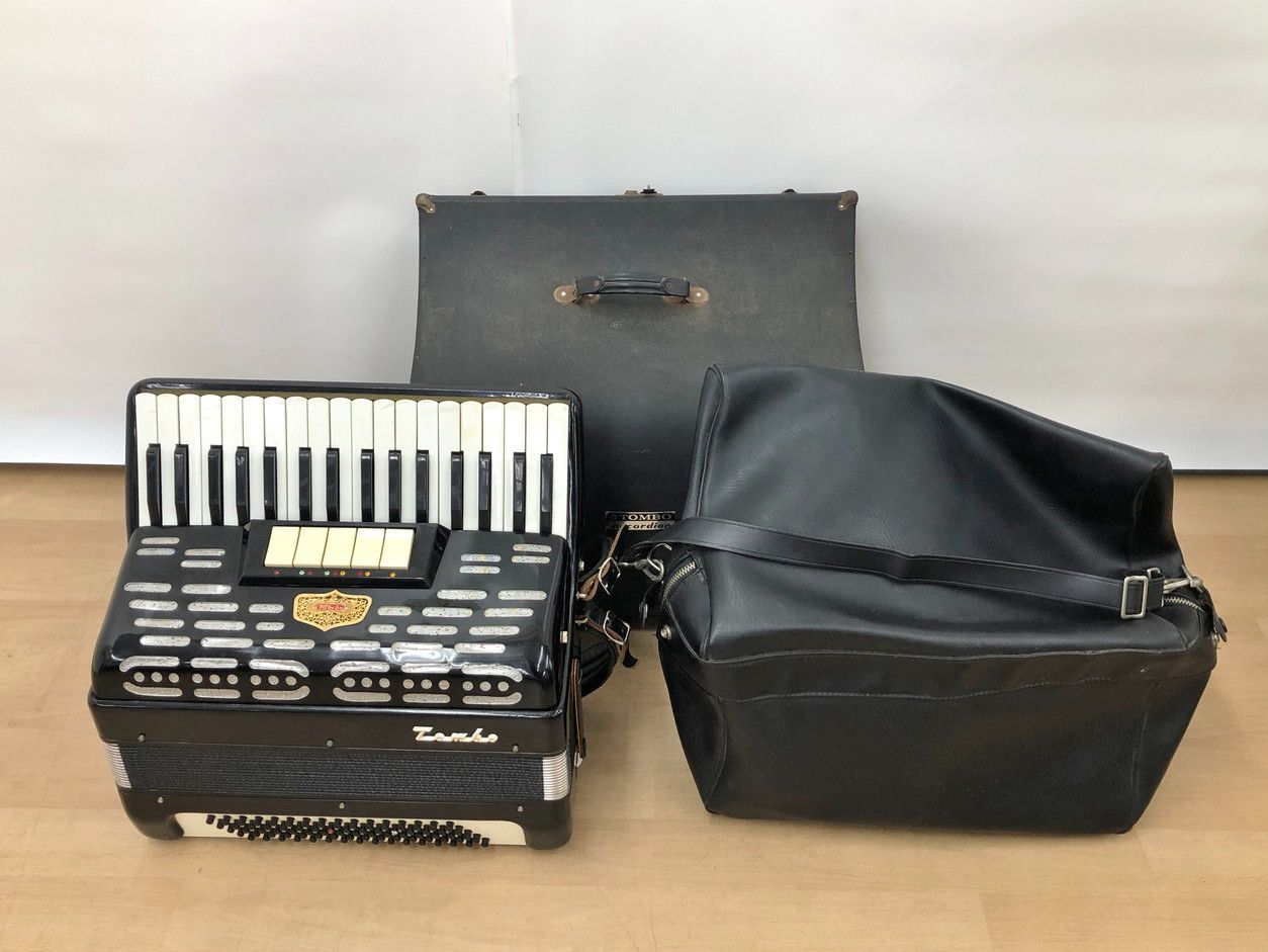 トンボ TOMBO アコーディオン NO.65 34鍵 ハードケース 収納バッグ付き