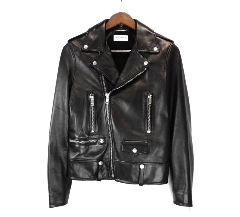 サンローランパリ SAINT LAURENT PARIS 15 AW 397290 Y 5 YA 1 クラシック モーターサイクル レザー ライダース ジャケット n 10329