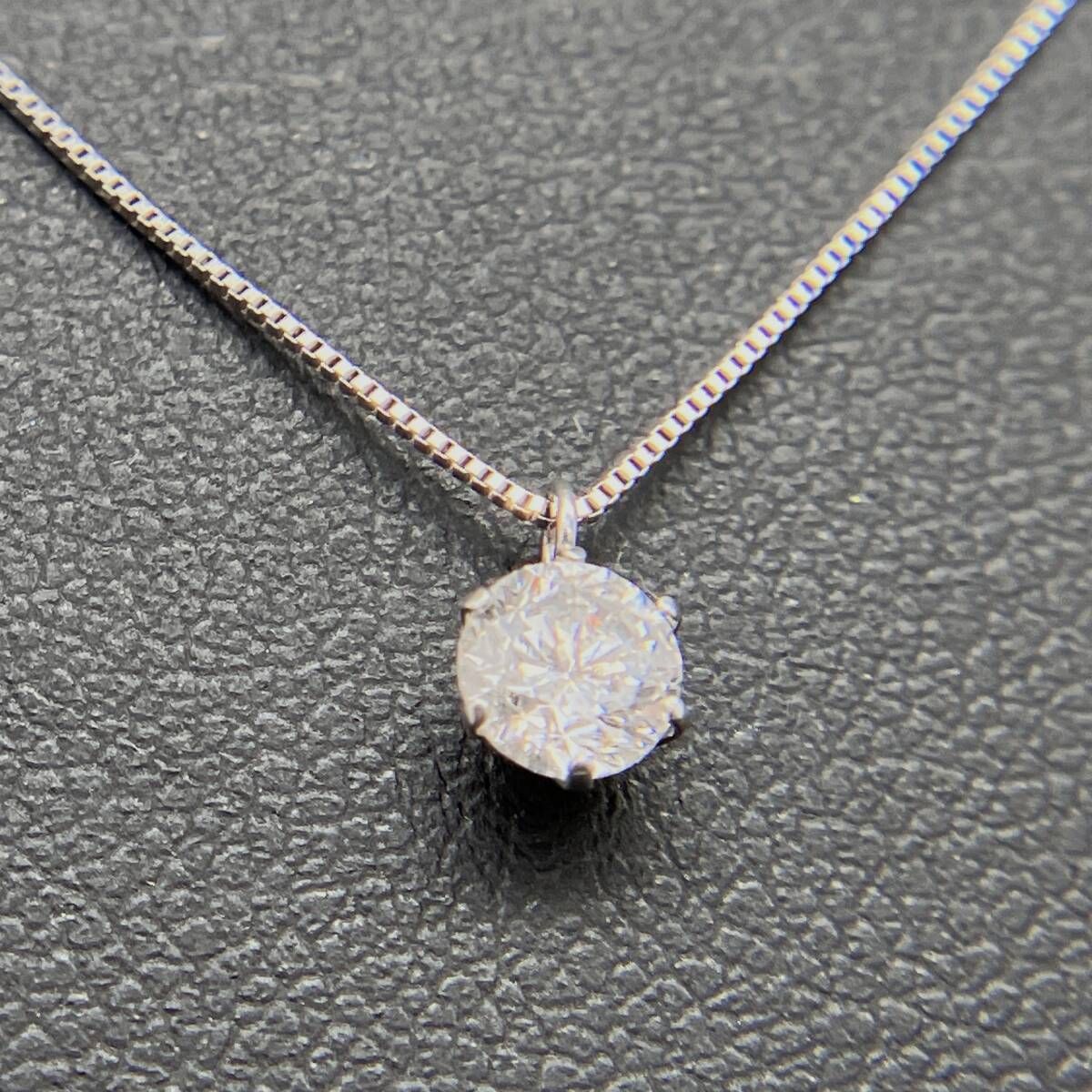 鑑別書付き K 18 WG|Pt 900 天然ダイヤモンド 長さ約 40 cm 総重量約 1.0 g クリーニング済み