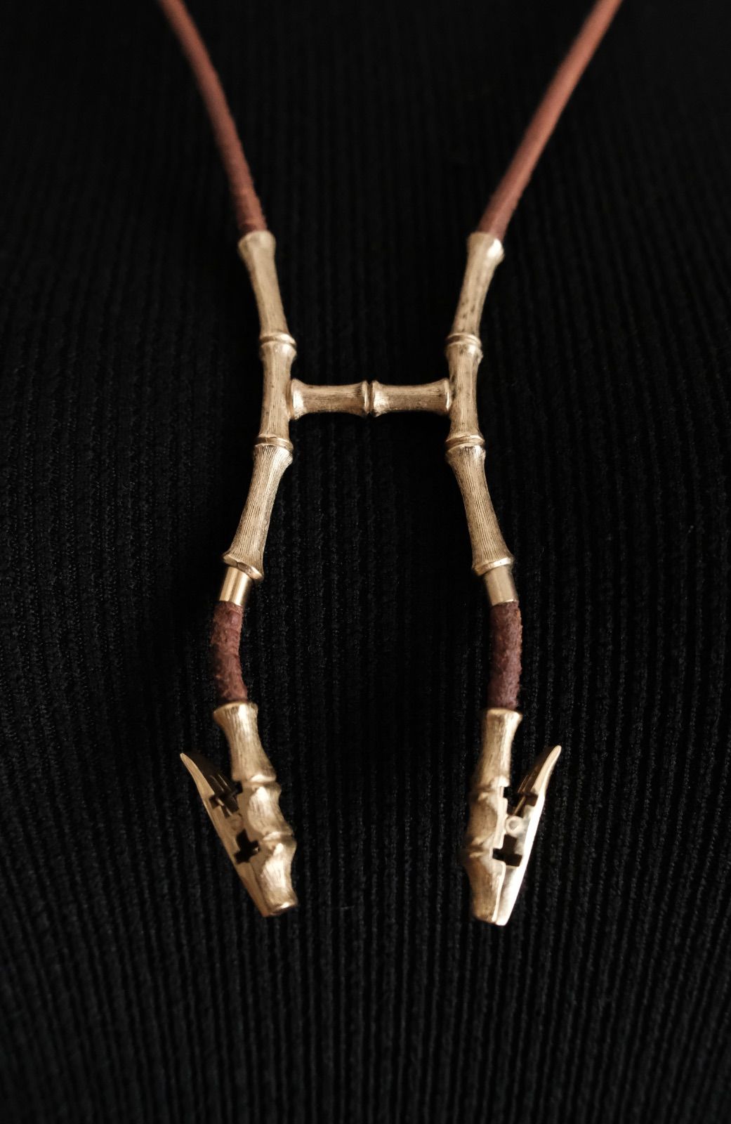 Old HERMES bamboo necklace エルメス バンブー ネックレス ホルターネックレス