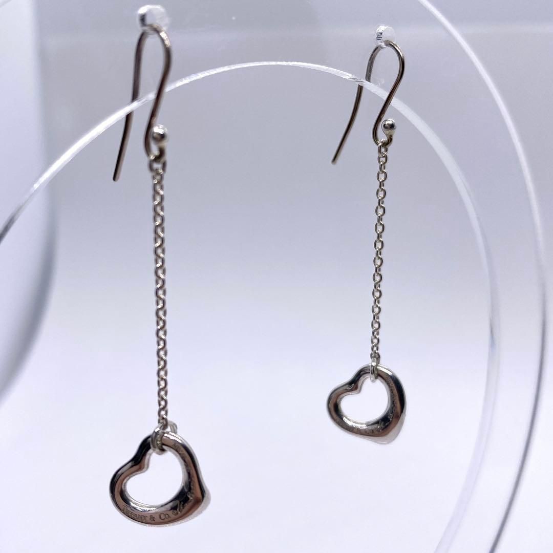 Tiffany / オープンハート ドロップピアス チェーン シルバー925