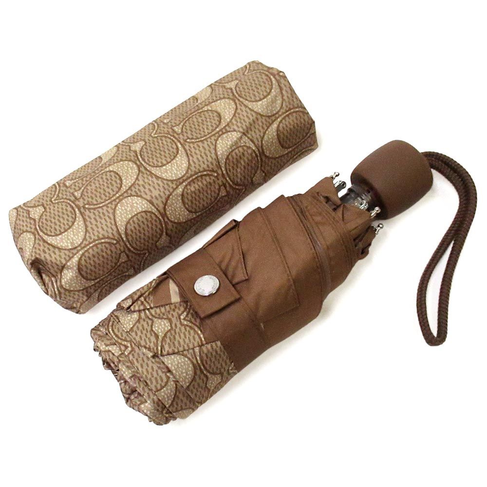 コーチ COACH 傘 折りたたみ傘 小物 UVカット シグネチャー ミニ アンブレラ CZ197 SV/CB シャンブレー 新品 未使用】コーチ カサ COACH アウトレット シグネチャー UVカット