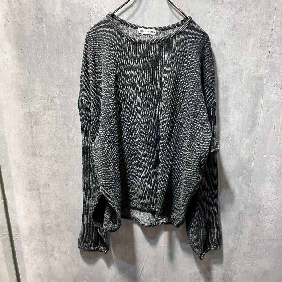 90 s archive ISSEY MIYAKE MEN プリーツ加工ロングスリーブカットソー Lサイズ イッセイミヤケメン