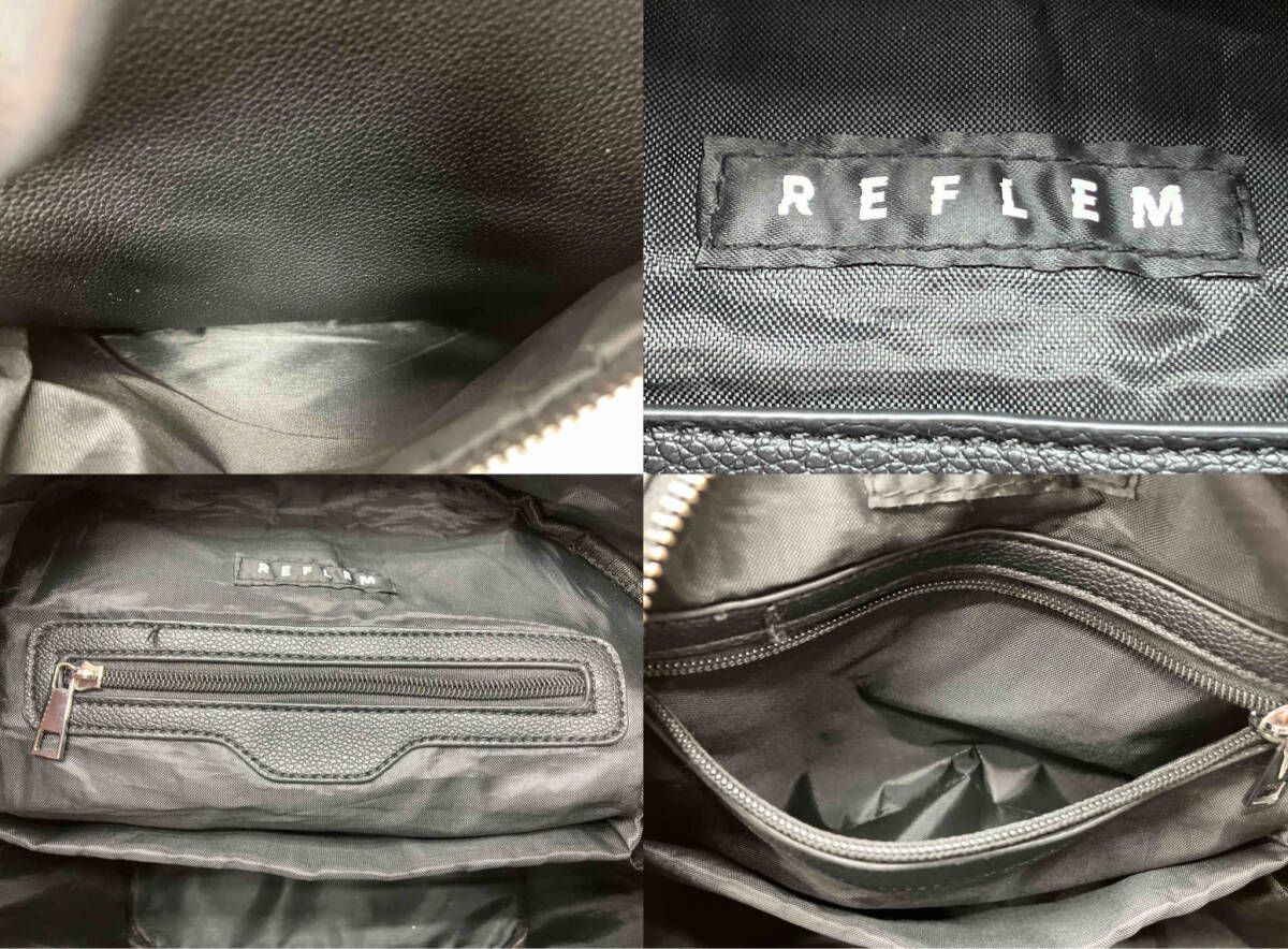 ブラック REFLEM/レフレム PUレザーデザインバックパック リュック 