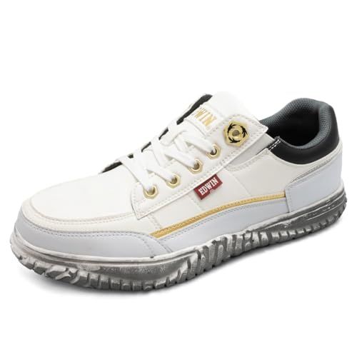 エドウィン 安全靴 軽量 特殊ソール スニーカー ローカット メンズ 3 e 幅広 衝撃吸収ソール ゴム樹脂 防滑底 耐久 耐水 おしゃれ 作業靴 金 esm 105