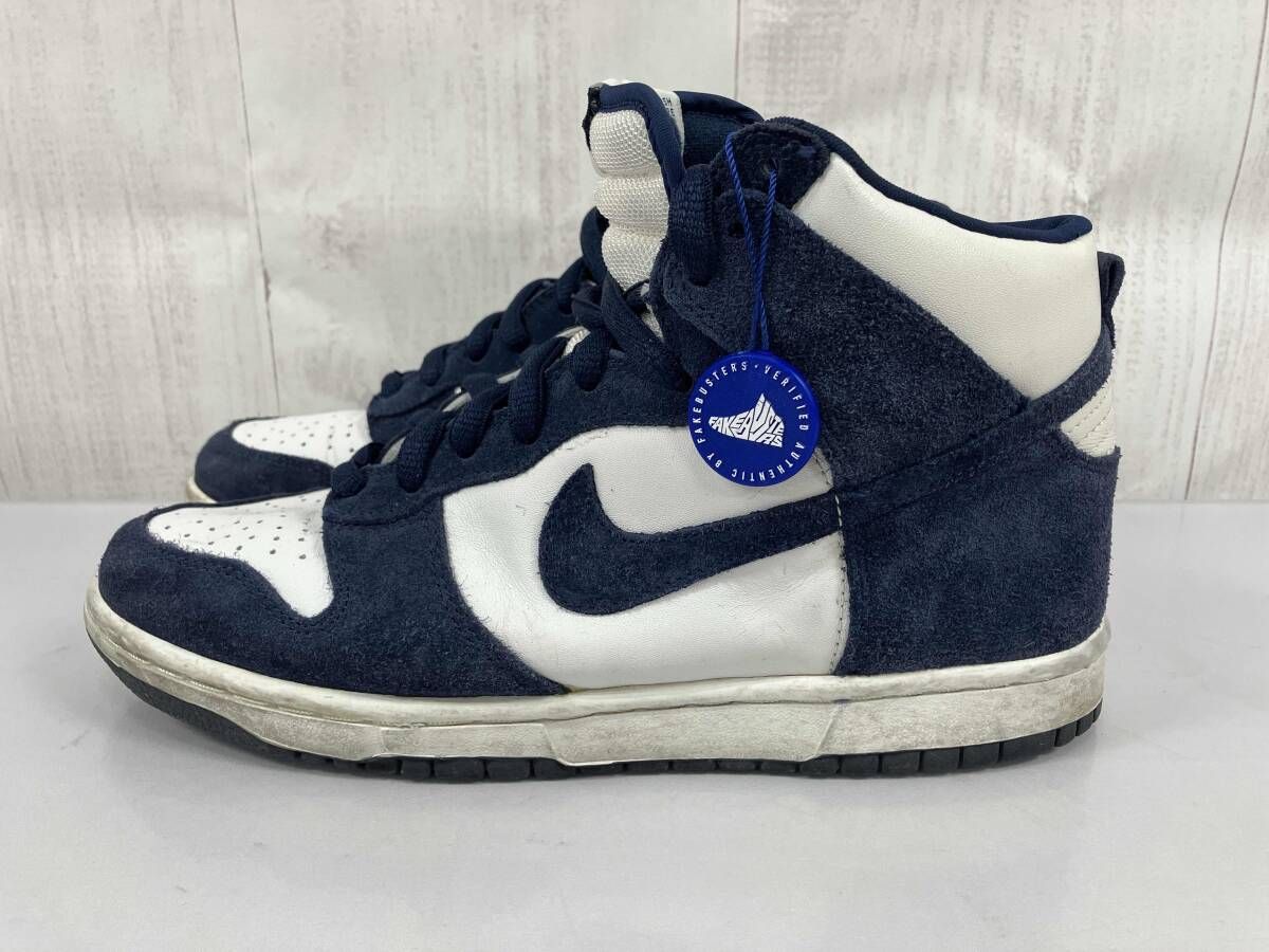 鑑定済み NIKE ナイキ SB Dunk high エスビーダンクハイ 305050-141 ネイビー×ホワイト スニーカー 26.5 cm