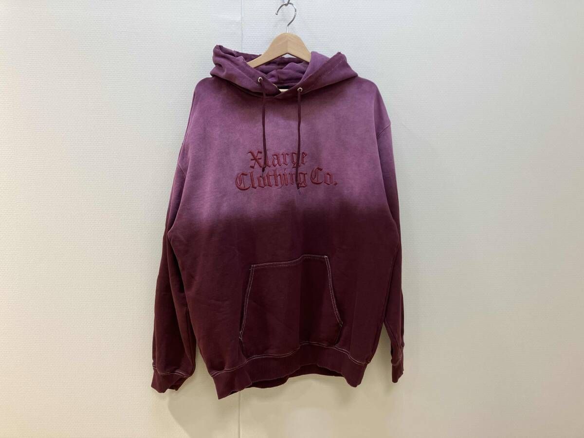 XLARGE エクストララージ オールドイングリッシュブリーチドフーディースウェット パーカー サイズL えんじ ボルドー メンズ 裏パイル