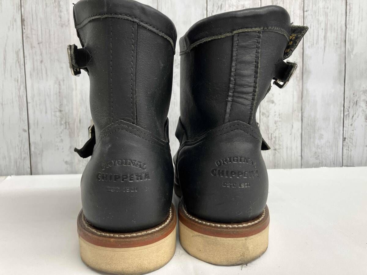 エンジニアブーツ チペワ ショートブーツ ブラック size 27.5㎝
