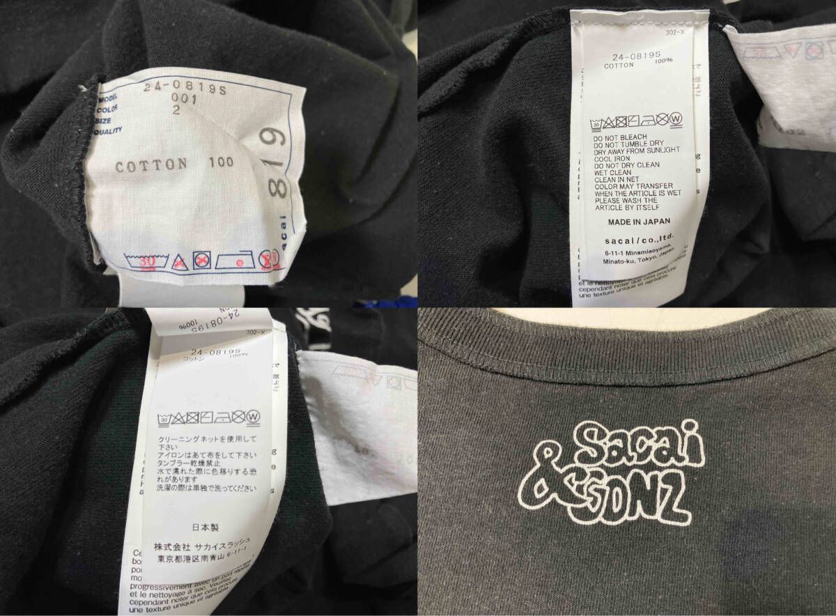 sacai x Mark Gonzales Gonz 24ss 長袖Tシャツ 24-0819S ブラック