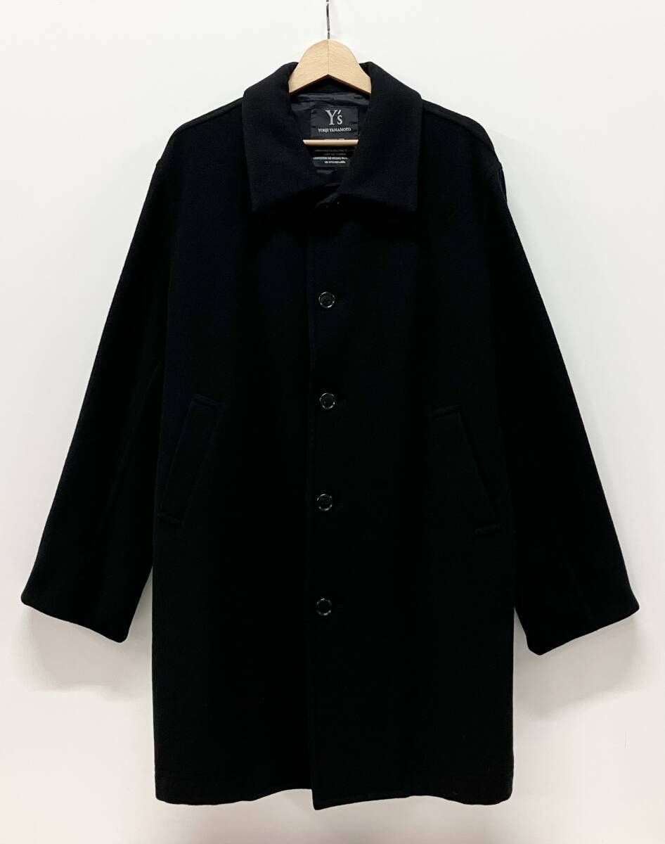 Y s ワイズ その他コート ウール ステンカラー サイズ4 ブラック 日本製 品質表示タグ色あせ