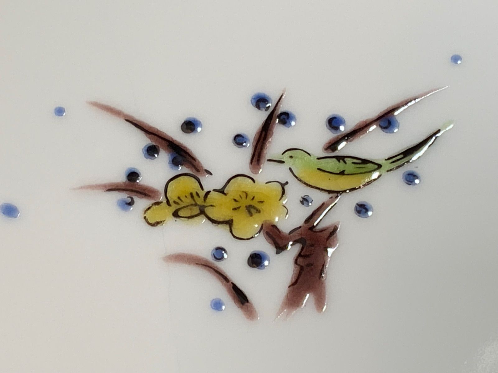 九谷焼秋月窯 窓絵花鳥図 八角輪花皿揃え - メルカリ