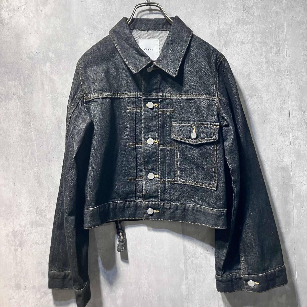 CLANE BELL SLEEVE COMPACT JEANS JACKET コンパクトデニムジャケット ブラック サイズ2