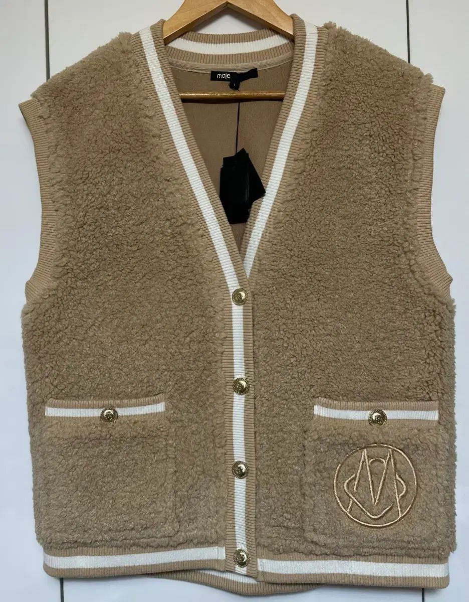 maje マージュ ブラウン ボア ベスト