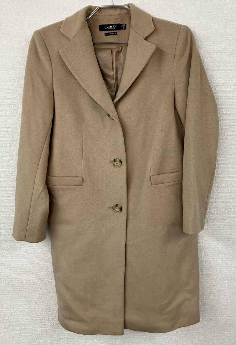 RALPH LAUREN ラルフローレン チェスターコート コート レディース M キャメル カシミヤブランド