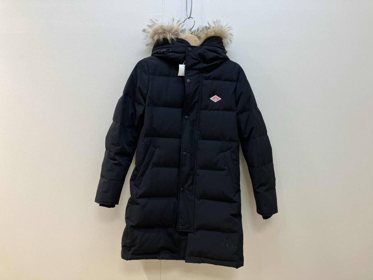 DANTON ダントン フェイクファーフーテッドダウンコート サイズS 黒 ブラック FA 12 111 02 レディース ダブルジップ 汚れ有 ファー取外し可
