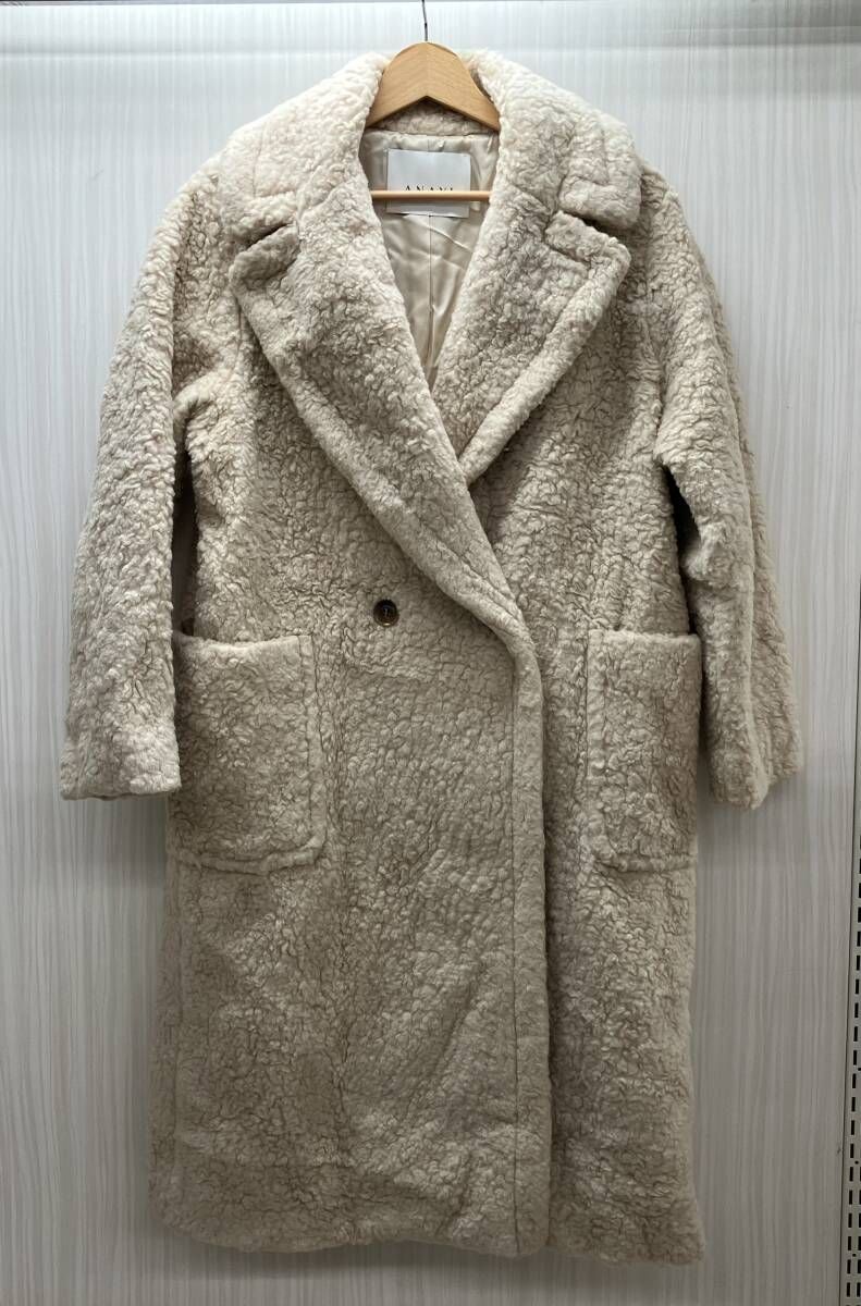 ANAYI アナイ カーリーウール ロングコクーンコート サイズ 38
