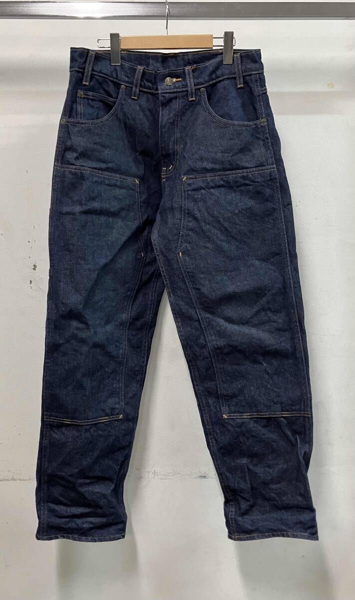 PRSN BLU プリズンブルース ダブルニー ペインター 12653 ロゴ ロゴボタン ジーンズ ロングパンツ W 34 L 32 ネイビー コットン