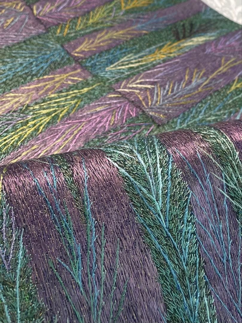 乱針刺繍 蘇州刺繍 袋帯 未使用品 金糸 正絹 お太鼓柄 SA073 - メルカリ