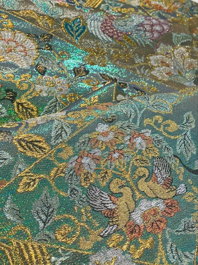 織彩綴 伝統工芸士 山田統治 袋帯 ♥品 七色 キラキラ 正絹 SA 072