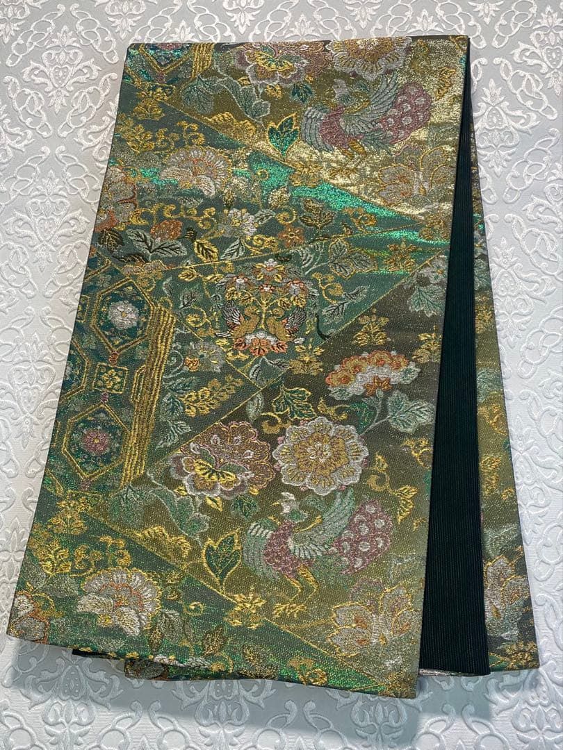  織彩綴 伝統工芸士 山田統治 袋帯 ♥品 七色 キラキラ 正絹 SA 072 袋帯 帯