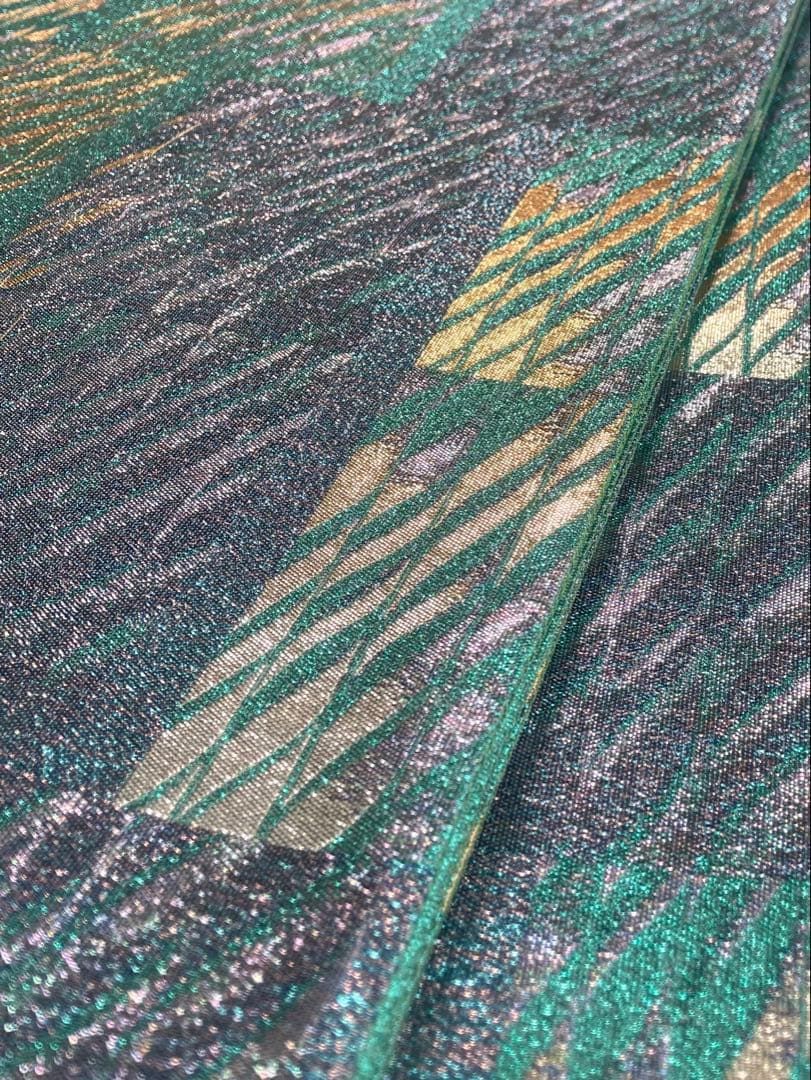 きらら織 となみ帯 西陣織 袋帯 ♥品 キラキラ 正絹 六通 SA 066 袋帯 帯 着物