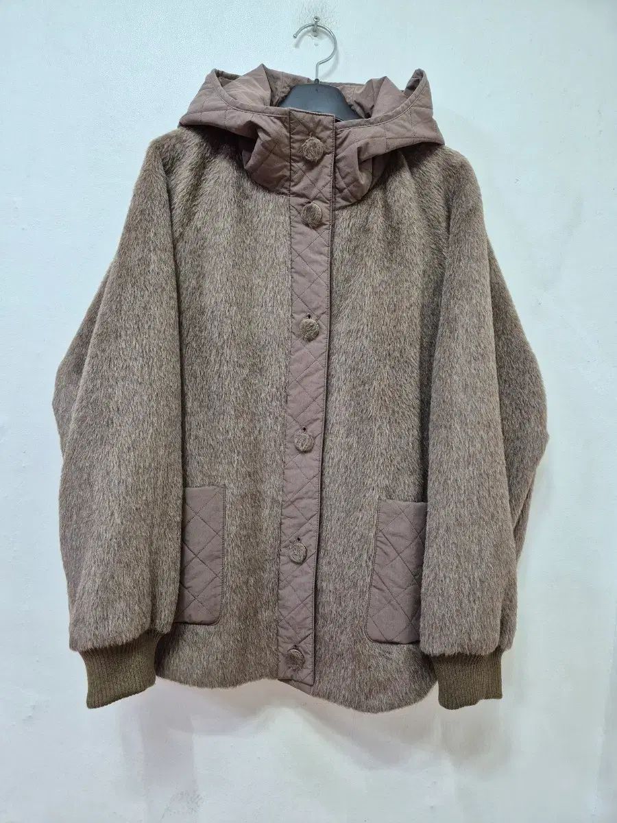 ヌエベル スリ アルパカ100 フード パーカ ジャケット 55 66