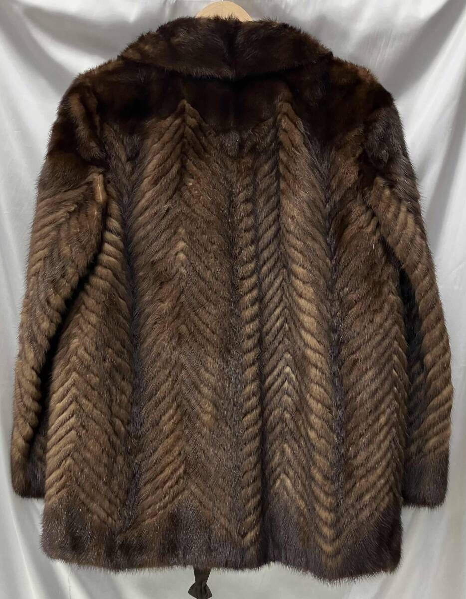 毛皮コート ダークミンク ハーフコート 13号 ブラウン - メルカリ