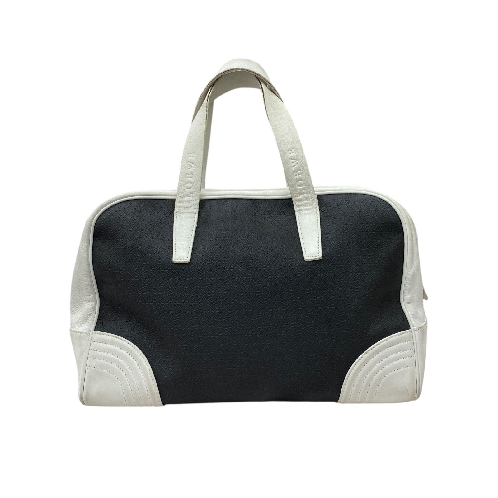 EM 120 LOEWE ロエベ ミニボストンバッグ アナグラム ブラック×ホワイト