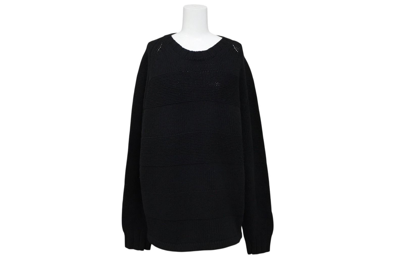 ISSEY MIYAKE イッセイミヤケ プリーツ加工 ニット ブラック ウール ナイロン サイズ3 4 b 010916