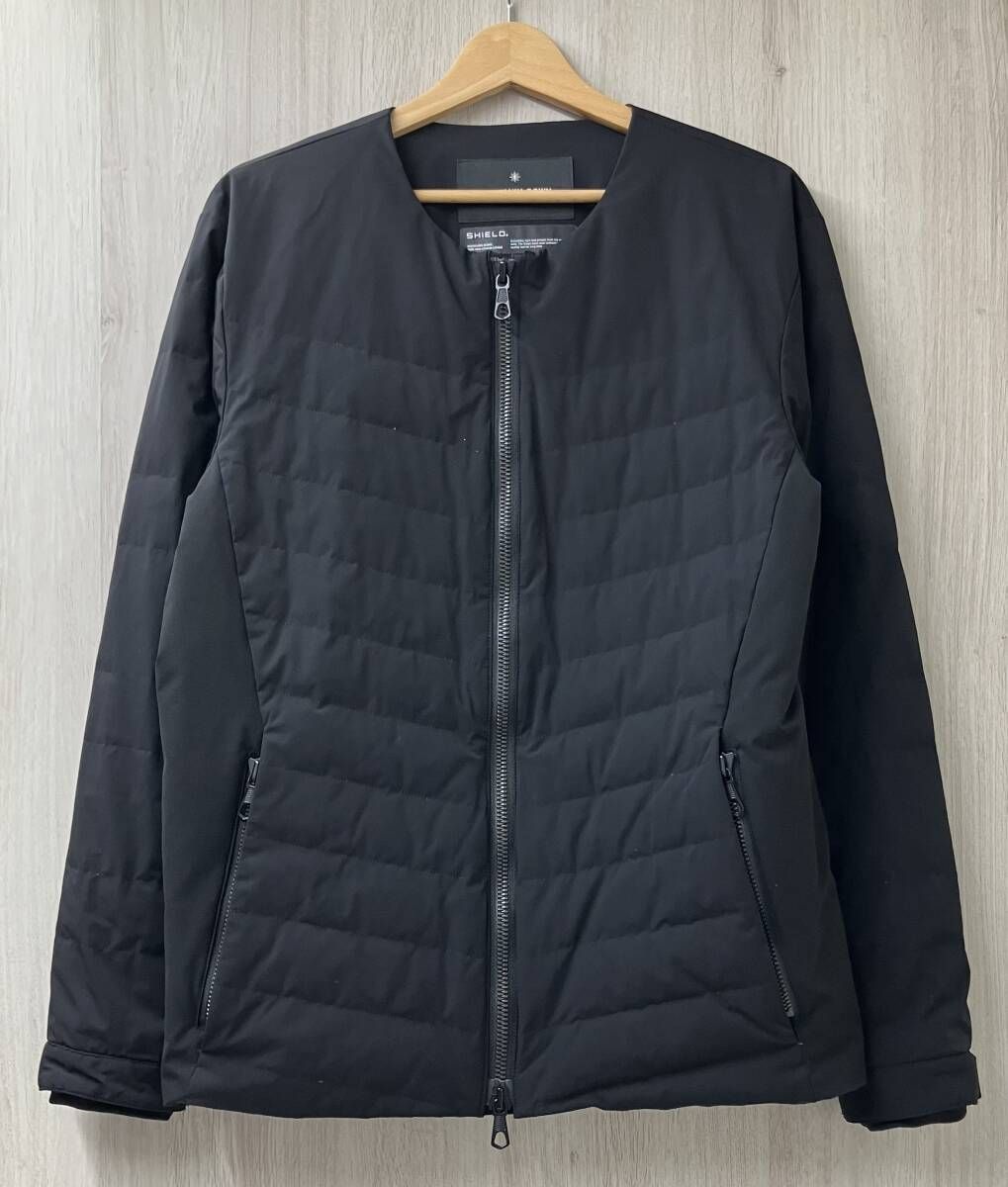 nano universe ナノユニバース × 西川ダウン SHIELO ノーカラー ダウンジャケット サイズL ブラック
