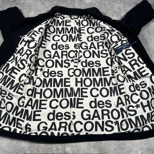 AD2005 ARCHIVE ロゴプリントポリジャケット 黒 COMME des GARCONS HOMME コムデギャルソンオム 00's AD2005 ウール